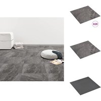 PVC-Fliesen Selbstklebend 20 Stk. 1,86 m² Schwarz - pvc Fliesen - Selbstklebender Bodenbelag - Design Vinyl - Wohnzimmer Dekoration - Küche Bodenbelag von VIDAXL