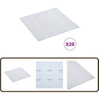 PVC-Fliesen Selbstklebend 20 Stk. 1,86 m² Weiß - pvc Fliesen - Vinyl Boden - Selbstklebender Bodenbelag - Wohnraum Dekoration - Küche Boden von VIDAXL