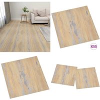 Vidaxl - PVC-Fliesen Selbstklebend 55 Stk. 5,11 m² Braun - pvc Boden - Vinyl Boden - Selbstklebender Boden - Wohnraum Dekoration - Badezimmer Fliesen von VIDAXL