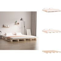 Vidaxl - Palettenbett 120x200 cm Massivholz Kiefer - Holzbett - Kiefernholzbett - Palettenbett - Landhausbett - Modernes Bett von VIDAXL