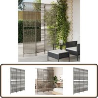 Paravent 3-tlg. Grau Poly Rattan - Raumteiler - Paravent - Trennwandsystem - Privacy Screen - Design Möbel Paravent 3-tlg. Grau Poly Rattan - Raumteiler - Paravent - Trennwandsystem - Privacy Screen - Design Möbel von VIDAXL