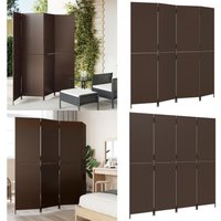 Paravent 4-tlg. Braun Poly Rattan - Raumteiler - Paravent - Holzoptik - Wohnraumgestaltung - Gartenmöbel - Home & Living von VIDAXL