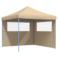 Partyzelt Faltbar Pop-Up mit 2 Seitenteilen Beige Vidaxl 206917 von VIDAXL