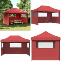 Vidaxl - Partyzelt Faltbar Pop-Up mit 3 Seitenteilen Burgunderrot - Outdoor Partyzelt - Festzelt - Markise - Pavillon - Gartenfestzelt - Home & Living von VIDAXL