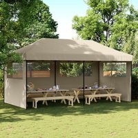 Vidaxl - Partyzelt Faltbar Pop-Up mit 3 Seitenteilen Taupe von VIDAXL