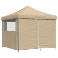 Partyzelt Faltbar Pop-Up mit 4 Seitenteilen Beige Vidaxl 335001 von VIDAXL