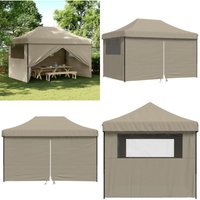 Vidaxl - Partyzelt Faltbar Pop-Up mit 4 Seitenteilen Taupe - Partyzelt - Outdoorzelt - Sonnenschutz - Festzelt - Gartenfest - Home & Living von VIDAXL