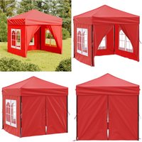 Partyzelt Faltbar mit Seitenwänden Rot 2x2 m - Outdoor Möbel - Gartenzelt - Sonnenschutz - Partyzelt - Pavillon - Home & Living von VIDAXL