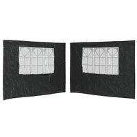 Bonnevie - Partyzelt-Seitenwände 2 Stück mit Fenster pe Anthrazit vidaXL500556 von BONNEVIE