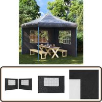 Vidaxl - Partyzelt-Seitenwände 2 Stück mit Fenster pe Anthrazit - Partyzelt Seitenwand - Gartenzeltwand - Sonnenschutz - Wetterfest - Uv Beständig von VIDAXL