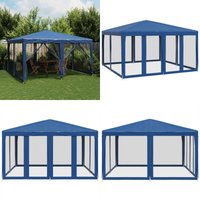 Vidaxl - Partyzelt mit 8 Mesh-Seitenteilen Blau 4x4 m hdpe von VIDAXL