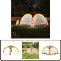 Partyzelt mit led und 4 Seitenwänden 3,6x3,6x2,3 m Tarnfarben - Campingzelt - Partyzelt - Gartenzelt - Sonnenschutz - Überdachung von VIDAXL