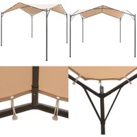 Vidaxl - Pavilion Partyzelt Überdachung 3x3 m Stahl Beige - Partyzelt - Pavillon - Gartenüberdachung - Outdoor-Zelt - Grillplatzabdeckung - Home & von VIDAXL