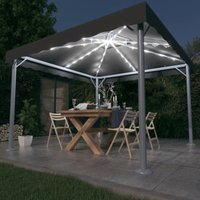 Vidaxl - Pavillon mit LED-Lichterkette 300x300 cm Anthrazit Aluminium von VIDAXL
