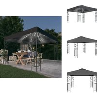 Vidaxl - Pavillon mit LED-Lichterkette 3x3 m Anthrazit - Gartenzauber - Pavillon - Outdoorbeleuchtung - Solarbetriebene Beleuchtung - Gartenparty von VIDAXL