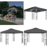 Vidaxl - Pavillon mit LED-Lichterkette 3x3 m Anthrazit - Gartenzauber - Pavillon - Outdoorbeleuchtung - Solarbetriebene Beleuchtung - Gartenparty von VIDAXL