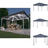 Vidaxl - Pavillon mit LED-Lichterkette 400x300 cm Anthrazit Aluminium - Pavillon - Gartenzelt - Außenbereich - Beleuchtung - Solarbetriebene Vidaxl - Pavillon mit LED-Lichterkette 400x300 cm Anthrazit Aluminium - Pavillon - Gartenzelt - Außenbereich - Beleuchtung - Solarbetriebene von VIDAXL