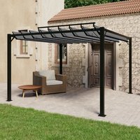 Pergola mit Lamellendach 3x3 m Anthrazit Stoff und Aluminium - Vidaxl von VIDAXL