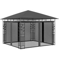 Pavillon mit Moskitonetz 3x3x2,73 m Anthrazit 180 g/m² - Vidaxl von VIDAXL