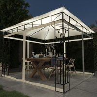 Pavillon mit Moskitonetz & LED-Lichterkette 3x3x2,73m Cremeweiß - Vidaxl von VIDAXL
