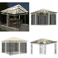 Vidaxl - Pavillon mit Moskitonetz & LED-Lichterkette 3x3x2,73m Cremeweiß - Pavillon - Gartenpavillon - Outdoorzelt - Sonnensegel - Sommergarten Vidaxl - Pavillon mit Moskitonetz & LED-Lichterkette 3x3x2,73m Cremeweiß - Pavillon - Gartenpavillon - Outdoorzelt - Sonnensegel - Sommergarten von VIDAXL