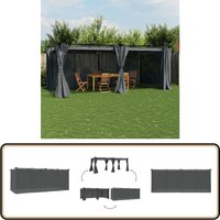 Vidaxl - Pavillon mit Vorhängen Anthrazit 6x3 m Stahl - Gartenzauber - Outdoor Pavilion - Sommergarten - Grillplatz - Terrasse Überdachung von VIDAXL
