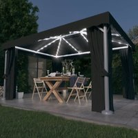 Pavillon mit Vorhängen & LED-Lichterkette 4x3 m Anthrazit - Vidaxl von VIDAXL