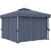 Vidaxl - Pavillon mit Vorhang 3x3 m Anthrazit Aluminium von VIDAXL