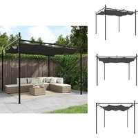 Pergola mit Schiebedach Anthrazit 295x292x230 cm - Pavillon - Pergola - Gartendeck - Sonnenschutz - Outdoor Möbel von VIDAXL