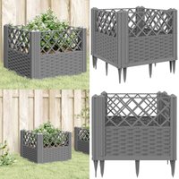 Pflanzkasten mit Erdspießen Hellgrau 43,5x43,5x43,5 cm pp - Gartengefäß - Pflanzkasten - Hochbeet - Blumenerde - Gartenmöbel - Home & Living Pflanzkasten mit Erdspießen Hellgrau 43,5x43,5x43,5 cm pp - Gartengefäß - Pflanzkasten - Hochbeet - Blumenerde - Gartenmöbel - Home & Living von VIDAXL