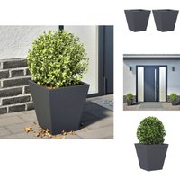 Pflanzkübel 2 Stk. Anthrazit 30x30x30 Stahl - Pflanzkübel - Blumenkübel - Pflanzgefäß - Blumenkasten von VIDAXL