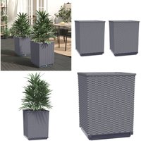 Pflanzkübel 2 Stk. Dunkelgrau 30x30x37 cm Polypropylen - Blumentopf - Gartendeko - Balkonpflanzen - Topf Aus Polypropylen - Dunkelgraue Farbe - Home Pflanzkübel 2 Stk. Dunkelgrau 30x30x37 cm Polypropylen - Blumentopf - Gartendeko - Balkonpflanzen - Topf Aus Polypropylen - Dunkelgraue Farbe - Home von VIDAXL