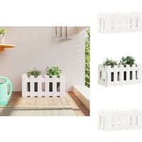 Pflanzkübel Lattenzaun-Design Weiß 60x30x30 cm Kiefernholz - Holzpflanze - Blumenerde - Kübeln - Gartendeko - Balkonpflanzen von VIDAXL