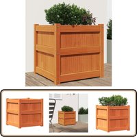 Pflanzkübel Wachsbraun 50x50x50 cm Massivholz Kiefer - Holzpflanzetopf - Kiefernholztöpfen - Gartentöpfe - Balkonpflanzenbehälter - Blumenerde von VIDAXL