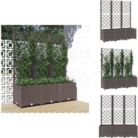 Pflanzkübel mit Rankgitter Braun 120x40x136 cm pp - Blumenkübel - Rankgitter - Übertopf - Gartendekoration - Polypropylen von VIDAXL
