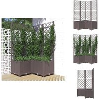 Vidaxl - Pflanzkübel mit Rankgitter Braun 80x80x136 cm pp - Blumenkübel - Rankgitter - Übertopf - Gartendekoration - Polypropylen Topf von VIDAXL