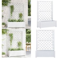 Vidaxl - Pflanzkübel mit Spalier 100x43x142 cm pp Weiß - Gartengefäß - Blumentopf - Hochbeet - Spalierpflanze - Kunststoffbehälter - Home & Living von VIDAXL