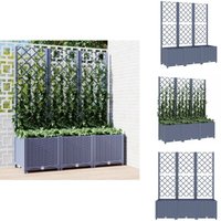Pflanzkübel mit Spalier Dunkelgrau 120x40x136 cm pp - Blumenkübel - Kübel Mit Rankgitter - Übertopf - Gartentöpfen - Polypropylen Topf Pflanzkübel mit Spalier Dunkelgrau 120x40x136 cm pp - Blumenkübel - Kübel Mit Rankgitter - Übertopf - Gartentöpfen - Polypropylen Topf von VIDAXL