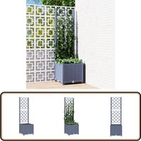 Vidaxl - Pflanzkübel mit Spalier Dunkelgrau 40x40x136 cm pp - Blumenkübel - Rankhilfe - Gartendekoration - Übertopf - Polypropylen Topf von VIDAXL