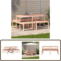 Picknicktisch 160x134x75 cm Massivholz Douglasie - Holztisch - Esszimmertisch - Gartenmöbel - Gartentisch - Picknicktisch von VIDAXL