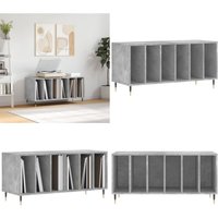 Vidaxl - Plattenschrank Betongrau 100x38x48 cm Holzwerkstoff - Plattenregal - Schallplattenregale - Vinyl Regal - Musik Regalsystem - Wohnzimmer von VIDAXL