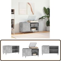 Vidaxl - Plattenschrank Betongrau 85x38x48 cm Holzwerkstoff - Plattenregal - Schallplattenregale - Vinyl Regal - Musik Regalsystem - Wohnzimmer von VIDAXL