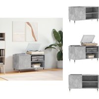 Plattenschrank Betongrau 85x38x48 cm Holzwerkstoff - Plattenregal - Schallplattenregale - Vinyl Regal - Musik Regalsystem - Wohnzimmer Dekoration von VIDAXL