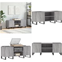 Vidaxl - Plattenschrank Grau Sonoma 121x38x48 cm Holzwerkstoff - Plattenregal - Schallplattenregale - Vinyl Regal - Musik Regalsystem - Wohnzimmer von VIDAXL