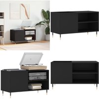 Vidaxl - Plattenschrank Schwarz 85x38x48 cm Holzwerkstoff - Plattenregal - Schallplattenregale - Vinyl Regal - Musik Regalsystem - Wohnzimmer von VIDAXL