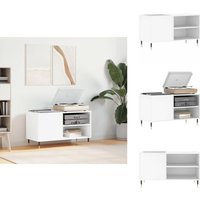 Plattenschrank Weiß 85x38x48 cm Holzwerkstoff - Plattenspeicher - Schallplattenregal - Vinyl Regal - Wohnzimmer Deko - Industrielles Design von VIDAXL