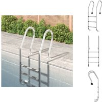 Vidaxl - Pool-Lleiter, -treppen & -rampen - Living Pool-Leiter 54x38x158 cm Edelstahl 304 - Silber von VIDAXL
