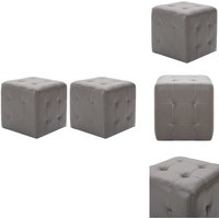 Pouf 2 Stk. Grau 30x30x30 cm Kunstleder - Sitzsack - Pouf - Wohnaccessoire - Beistelltisch - Grau von VIDAXL