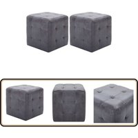 Vidaxl - Pouf 2 Stk. Grau 30x30x30 cm Wildleder-Optik - Fußhocker - Wildleder Optik - Grau - Sitzsack - Lounge Möbel von VIDAXL