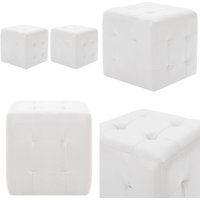 Vidaxl - Pouf 2 Stk. Weiß 30x30x30 cm Kunstleder - Sitzsack - Pouf - Wohnaccessoire - Beistelltisch - Deko - Home & Living von VIDAXL